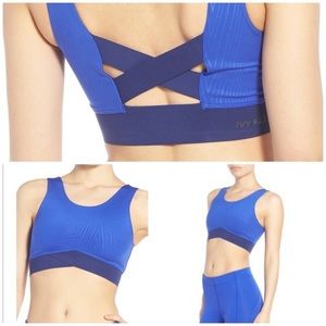 Ivy Park Blue Crisscross Sports bra